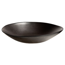 Large black ceramic salad bowl